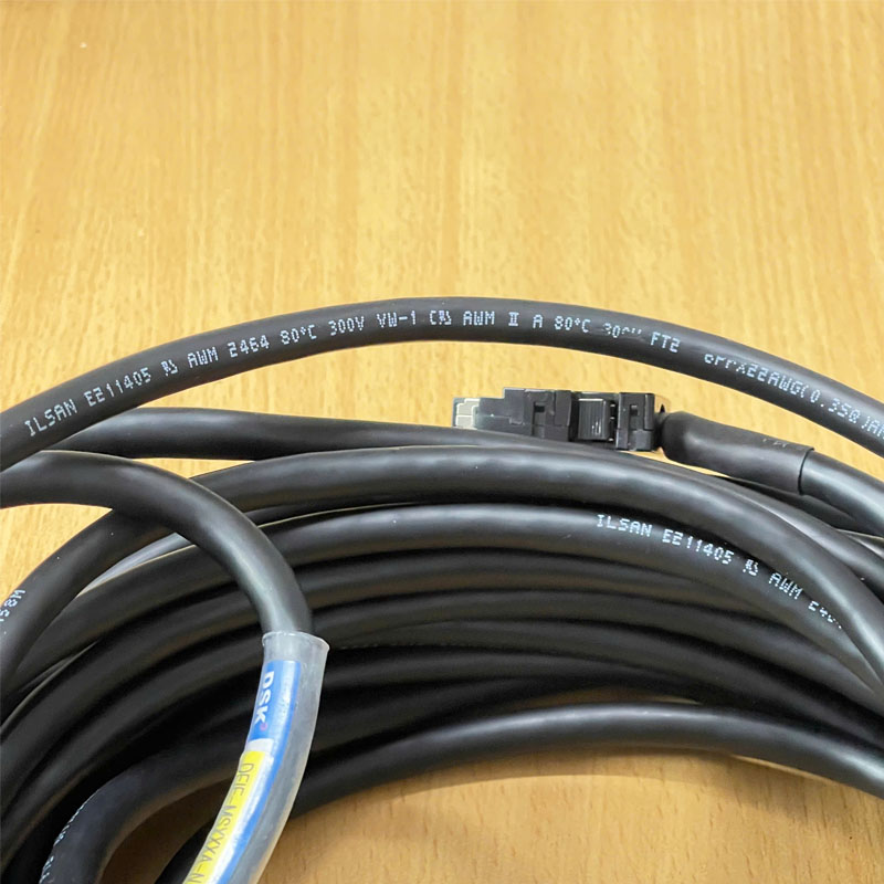 Cáp điều khiển DSK DEIE-MSXXXA-N14M Dài 14M Cable DB15 Pin D-Sub Female Metal to SM-10P 10 Pin Cable ILSAN6 PrX22AWG(0.35Q)AMSB dùng cho Servo Motor Encoder