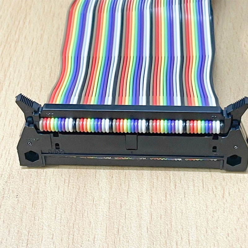 Cáp Flat Ribbon Rainbow FC-FD IDC 50 Pin 2.54mm Male to Female Dài 0.6M