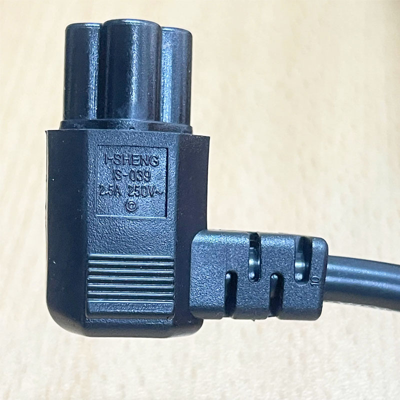 Dây Nguồn UK Plug BS 1363 Vuông Góc Phải IEC 320 C5 Power Cord I-SHENG SP-62 IS-039 5A/2.5A 250V 3x0.75mm² Dài 1.8M