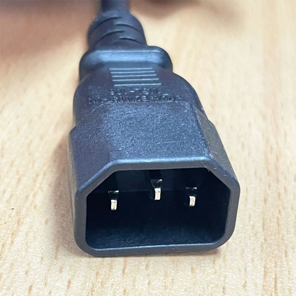 Dây Nguồn IEC 60320 C14 to C15 MSL-106 MSL-121 13A 250V 16AWG 3Cx1.31mm Black Power Cord Length 2M