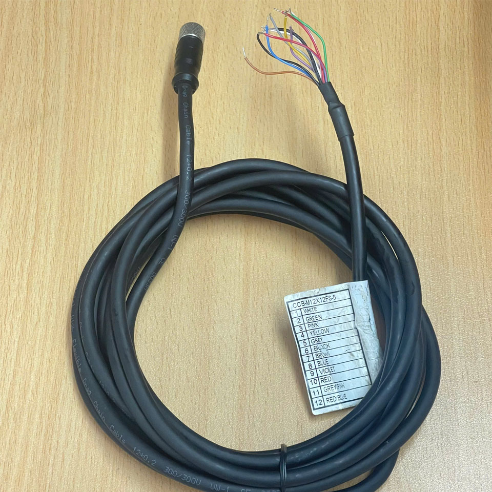 Cáp Nguồn Và Tín Hiệu Điều Khiển Cognex CCB-M12Y12FS-5 Dài 5M Power And I/O Breakout Cable M12 A-Coded 12 Pin Female to 12 Core Open Wire For For Cognex In-Sight 7000 9000 2800 And DataMan 580 Microscan V430 F430 CCB-PWRIO Camera Sensors.