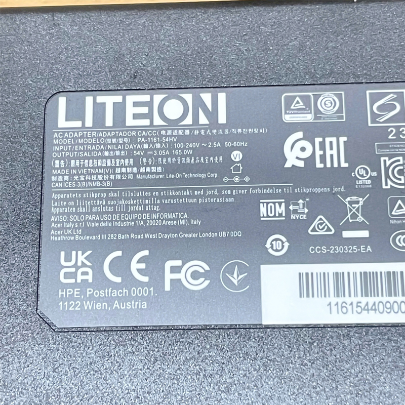 Adapter 54V 3.05A 165W LITEON  Connector Size 4 Pin Mini Din 10mm For Switch Cisco SG300-10SFP Cisco SG350-10MP-K9 Switch 10 Port PoE