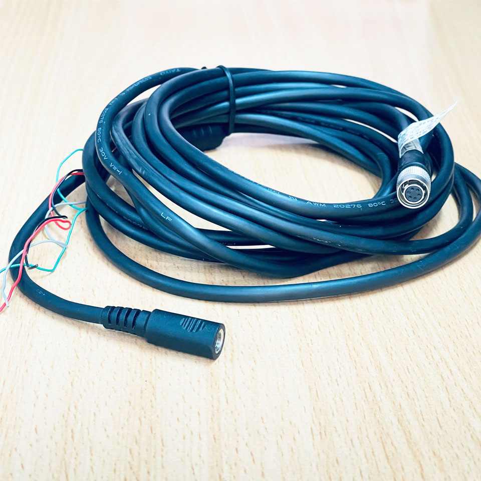 Cáp Power I/O ZX-HRS-7P-6S-CF Cable Hirose HR10A-7P-6S(73) 6 Pin Female to 4 Core + Jack DC 5.5mm x 2.1mm Female Dài 0.5M  For Power Supply and Data Control Cable Basler Camera AVT GIGE Sony CCD Industrial