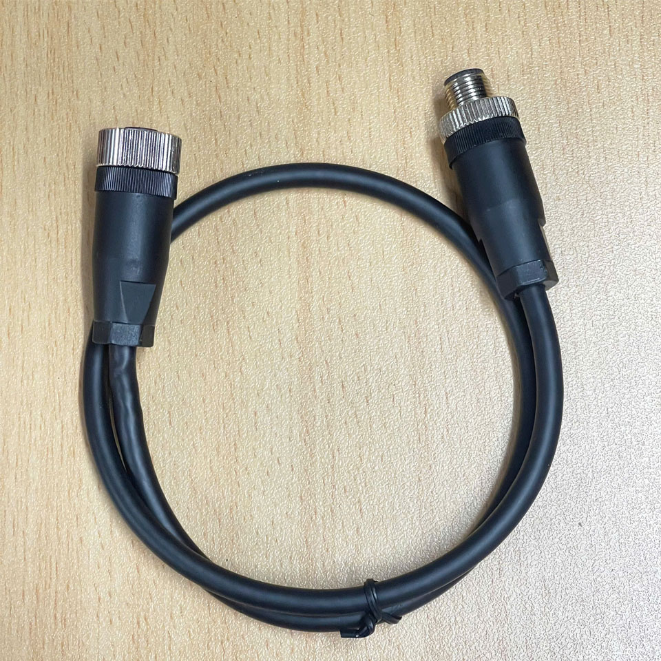 Cáp M12 5 Pin Male A-Code to 5 Pin Female A-Code Dài 0.5M Industrial Shielded Cable Aviation For Máy chế biến gỗ