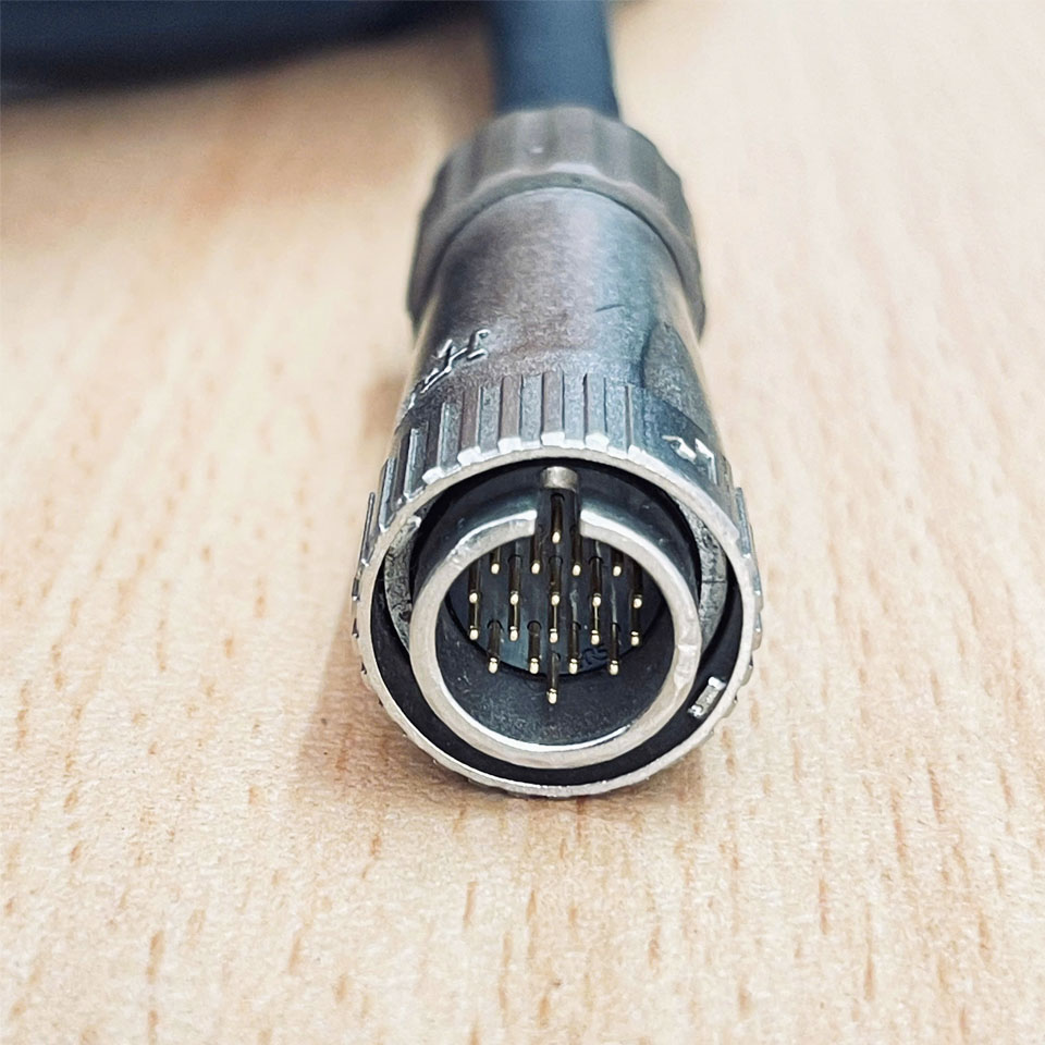 Cáp Hirose 20 Pin Male HRS HR22-12WTPA-20SC(73) to IDC Hirose 1-1827863-3 20 Pin Cable E176892 26AWG  TAIYO Flex Dài 2.5M For Denso Robotics And Servo Driver