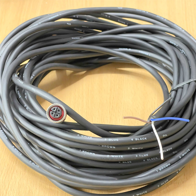 Cáp truyền động cảm biến Sensor M12 A-Code 4 Pin âm to 4 Core Open Dài 15M Cable M12 4 Pin A-Code Female to 4 Core Bare Wire Open End for Sensor
