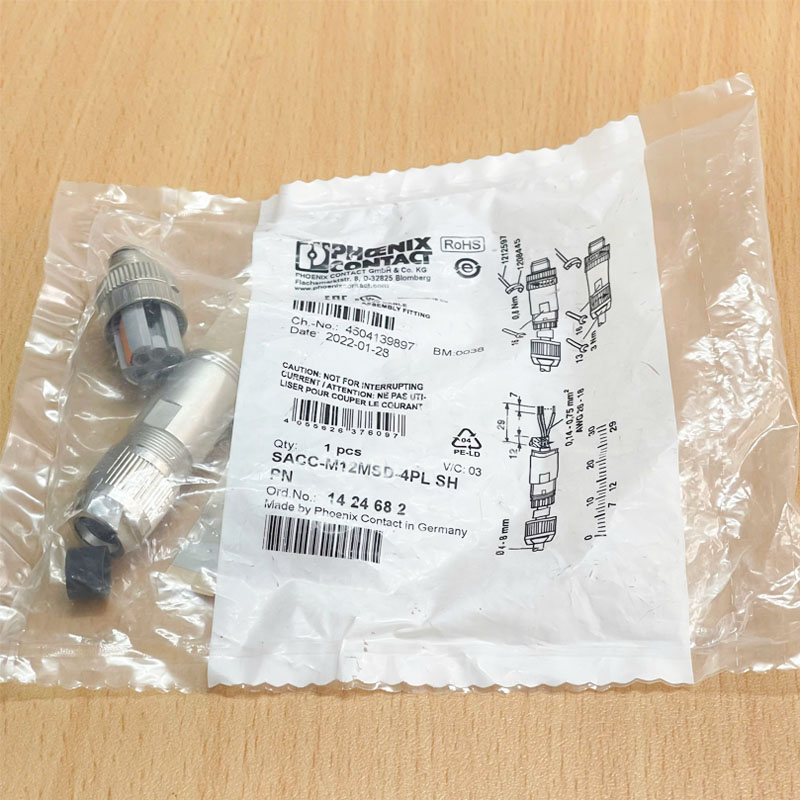 Đầu Nối M12 Phoenix Contact SACC-M12MSD-4PN SH D-Code 4 Pin Male Circular Connector