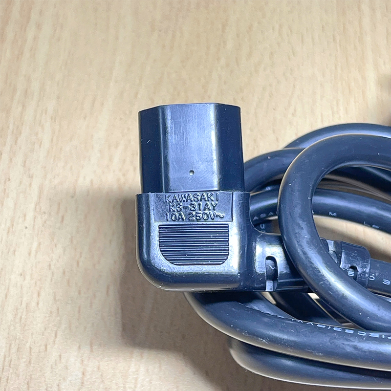 Dây nguồn Chuẩn 3 Chân Chéo Tam Giác AC Power Cord GB2099 to C13 Vuông Góc Chữ L KAWASAKI KP-722 KS-31AY 10A 250V 3x1.0mm Dài 3M