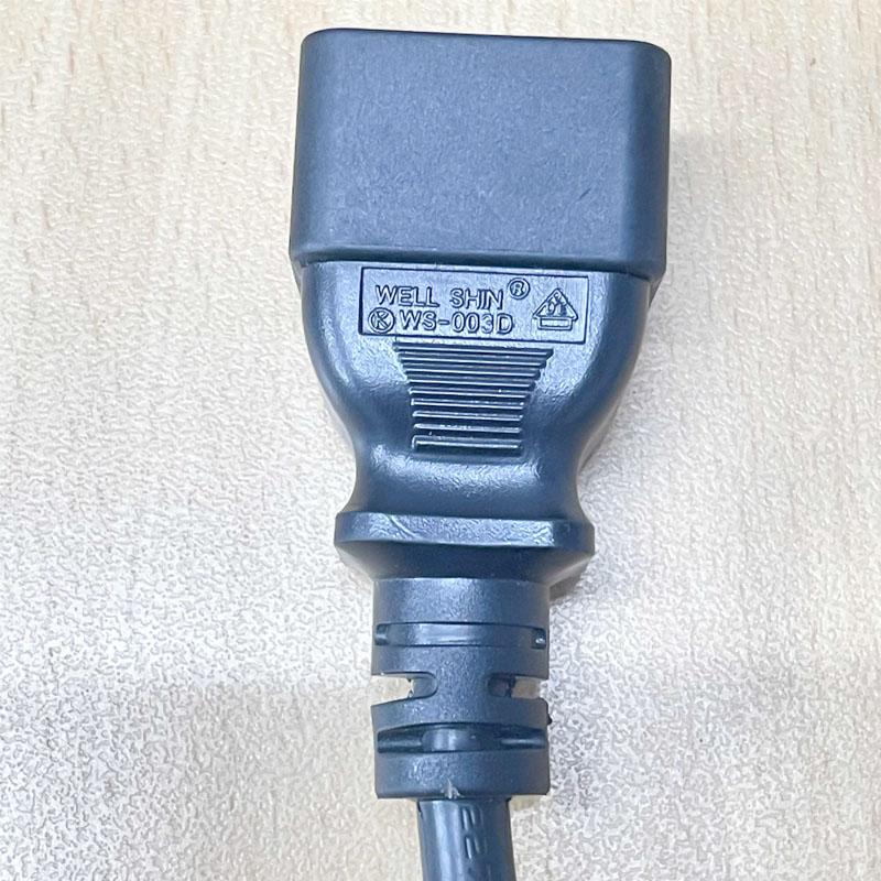 Dây Nguồn Máy Chủ Well Shin WS-003D WS-002F AC Power Cord IEC 60320 C19 To C20 3x1.5mm² 16A 250V Black Length 2.5M