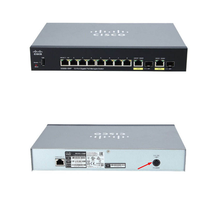 Adapter 54V 1.66A 90W Original FSP Group Inc FSP090-DMBC1 For Cisco SG300-10 10 Port Gigabit Managed Switch Connector Size 4PIN Mini Din 10mm