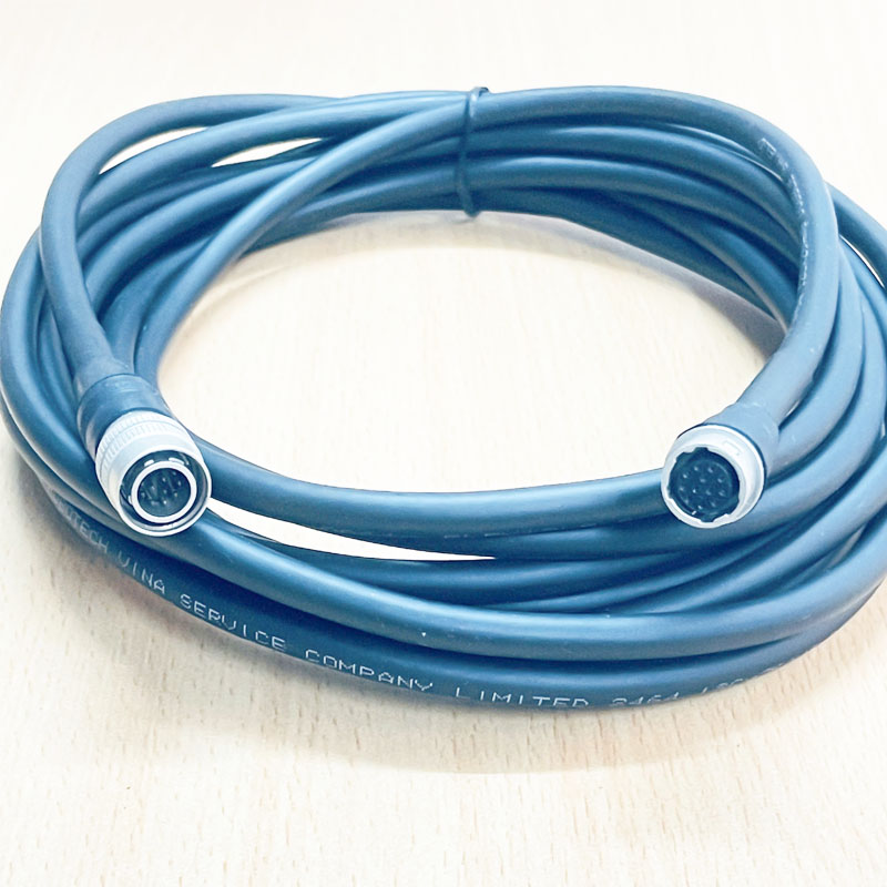 Cáp Hirose 12 Pin HR10A-10P-12P(73) to Hirose HR10-10J-12S(73) Dài 5M For Keyence LK-C5 Sensor Head To Controller Cable