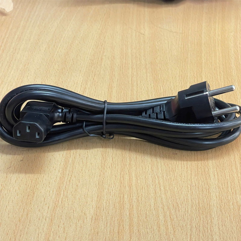 Dây Nguồn IEC60320 C13 Vuông Góc Chữ L 90 Degreeb I-Sheng SP-022 IS-17 16A 10A 250V Power Cord Euro Socket 3x0.75mm Length 1.8M
