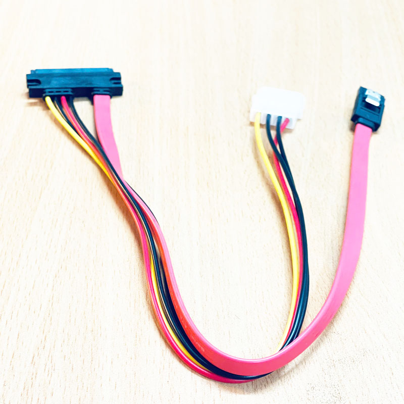 Cáp Chuyển Đổi Ổ Cứng Sata(15+7) to Sata7 + IDE 4Pin Molex Power Sync Data Cable Dài 40Cm