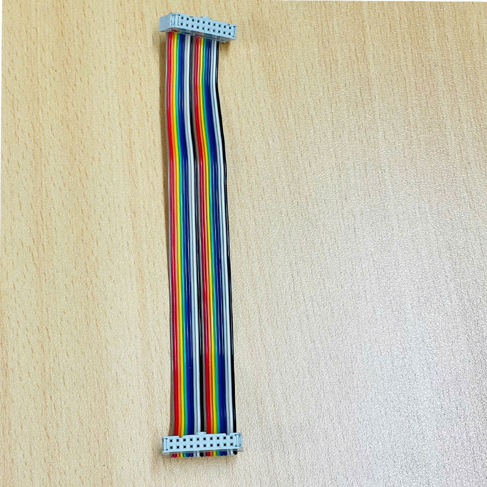 Cáp Bẹ Nhiều Màu 20 Pin IDC Connector Round Female to Female 20 Pin FC 2*10 Pitch 2.54mm Dài 0.2M For I/O Module Signal PLC Cable