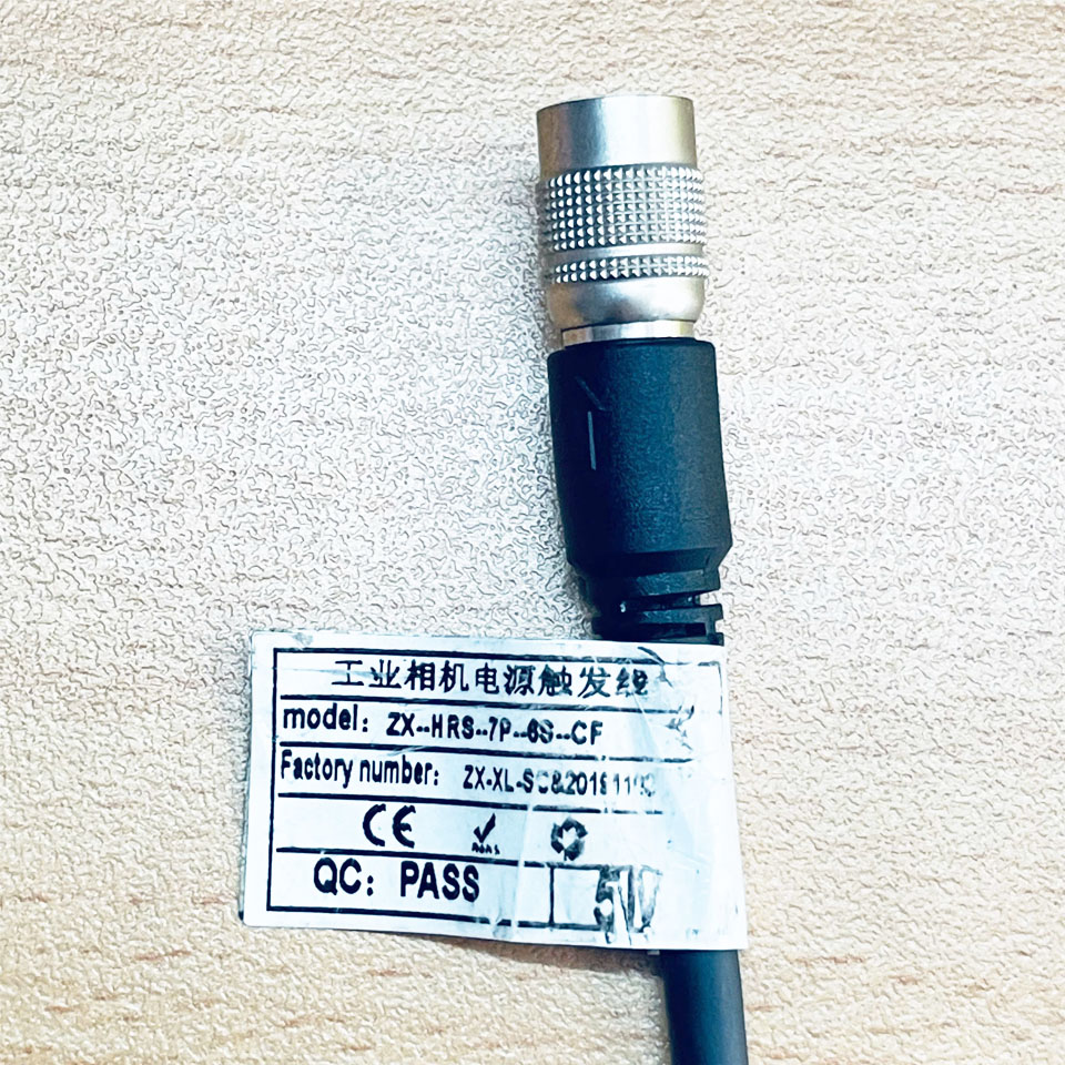 Cáp Power I/O ZX-HRS-7P-6S-CF Cable Hirose HR10A-7P-6S(73) 6 Pin Female to 4 Core + Jack DC 5.5mm x 2.1mm Female Dài 0.5M  For Power Supply and Data Control Cable Basler Camera AVT GIGE Sony CCD Industrial
