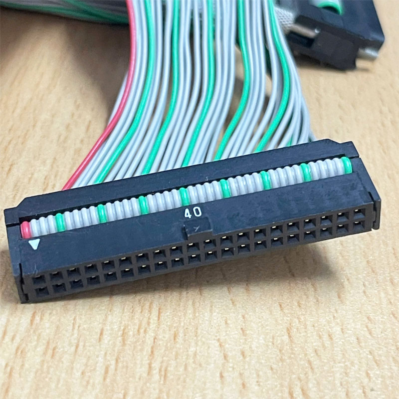Cáp Kết Nối FA-CBL05FMV A6CON1 40 Pin to IDC 40 Pin FC 2*20 Pitch 2.54mm Connector Cable Flat Ribbon Data Rainbow Color Dài 40Cm For PLC I/O Cable Control Mitsubishi Q Series witch Terminal Board