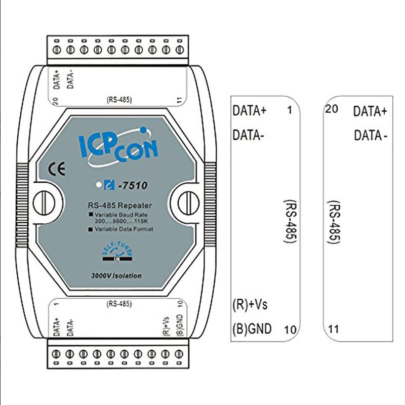 Bộ Chuyển Đổi Tín Hiệu Và Cách Ly RS-485 Repeater ICP CON ICP DAS I-7510