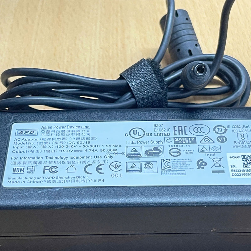Chuyển Nguồn Adapter 19V 4.74A 90W APD DA-90J19 Connector Size 5.5mm x 2.5mm For Intel NUC8 Pro Kit  Getac S410 G3 8th Gen Laptop