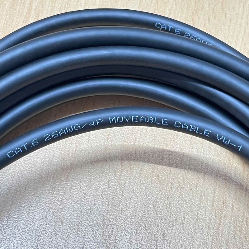 Cáp mạng công nghiệp mềm dẻo chịu gập độ đàn hồi tốt khi uốn cong GigE CAT6 Gigabit Ethernet RJ45 DrC S/STP Screw Locking Cable Dài 5M For Industrial Camera Gigabit Network Cable High Flex Fixed