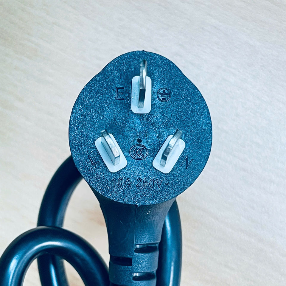 Dây Nguồn Australia & China Chuẩn 3 Chân Chéo Tam Giác AC Power Cord GB2099 to C13 10A 250V 18AWG 3x1.0mm² OD 7.3mm Length 1M