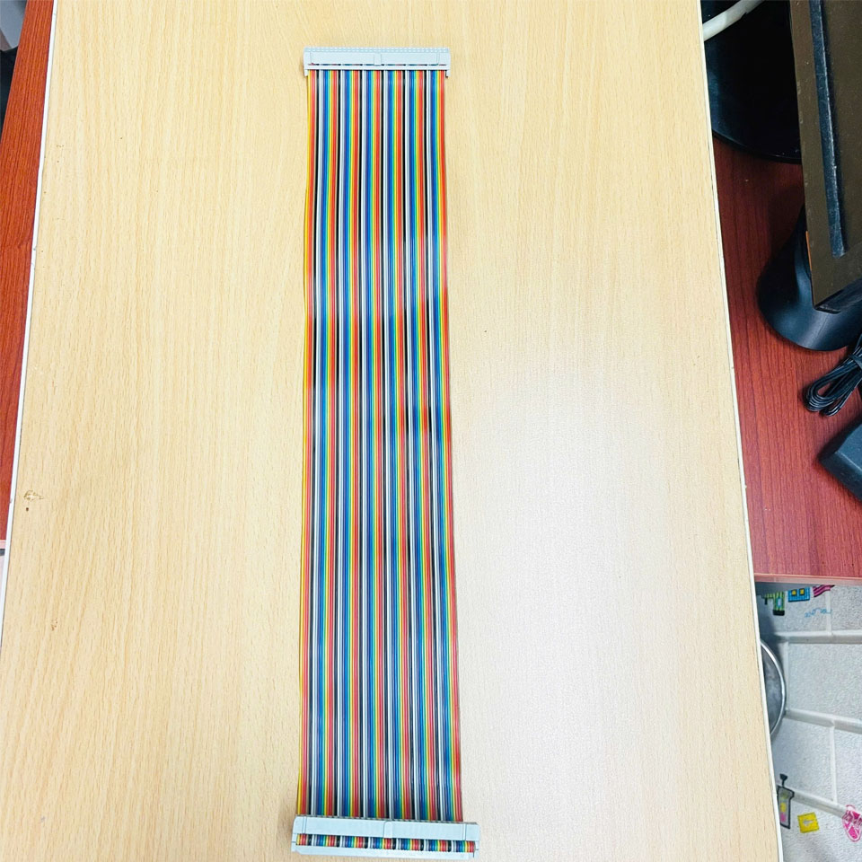 Cáp Bẹ Nhiều Màu Cầu Vồng IDC 64 Pin 2.54mm Pitch 2x32P 64 Wire Female to Female Flat Ribbon Data Rainbow Color Cable Connector Type A Dài 0.5M
