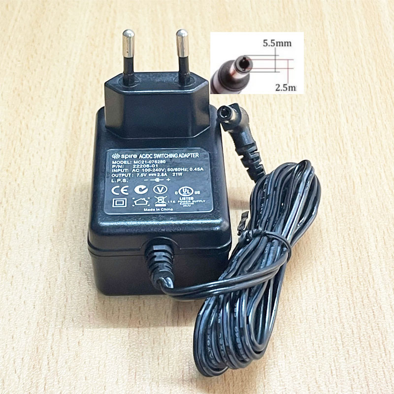 Adapter 7.5V 2.8A MC21-075280 Connector Size 5.5mm x 2.5mm For Sartorius YDP20-0CE Data Printer