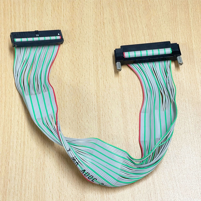 Cáp Kết Nối FA-CBL05FMV A6CON1 40 Pin to IDC 40 Pin FC 2*20 Pitch 2.54mm Connector Cable Flat Ribbon Data Rainbow Color Dài 40Cm For PLC I/O Cable Control Mitsubishi Q Series witch Terminal Board
