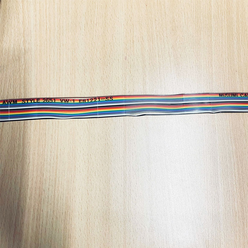 Cáp Bẹ Nhiều Màu MISUMI MAS-SFKK-SCL-20 IDC 20 Pin Dài 1M Rainbow Color Flat Ribbon Cable AWM STYLE 2651 E81221-SS 20 Wire 7/0. 127mm (AWG-28) 105°C 300V