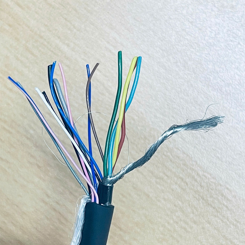 Cáp Hirose HR25-9TP-20S(73) 20 Pin Female to 14 Core Open End Bare Wire Dài 4M For Industrial Camera Cable Power/IO