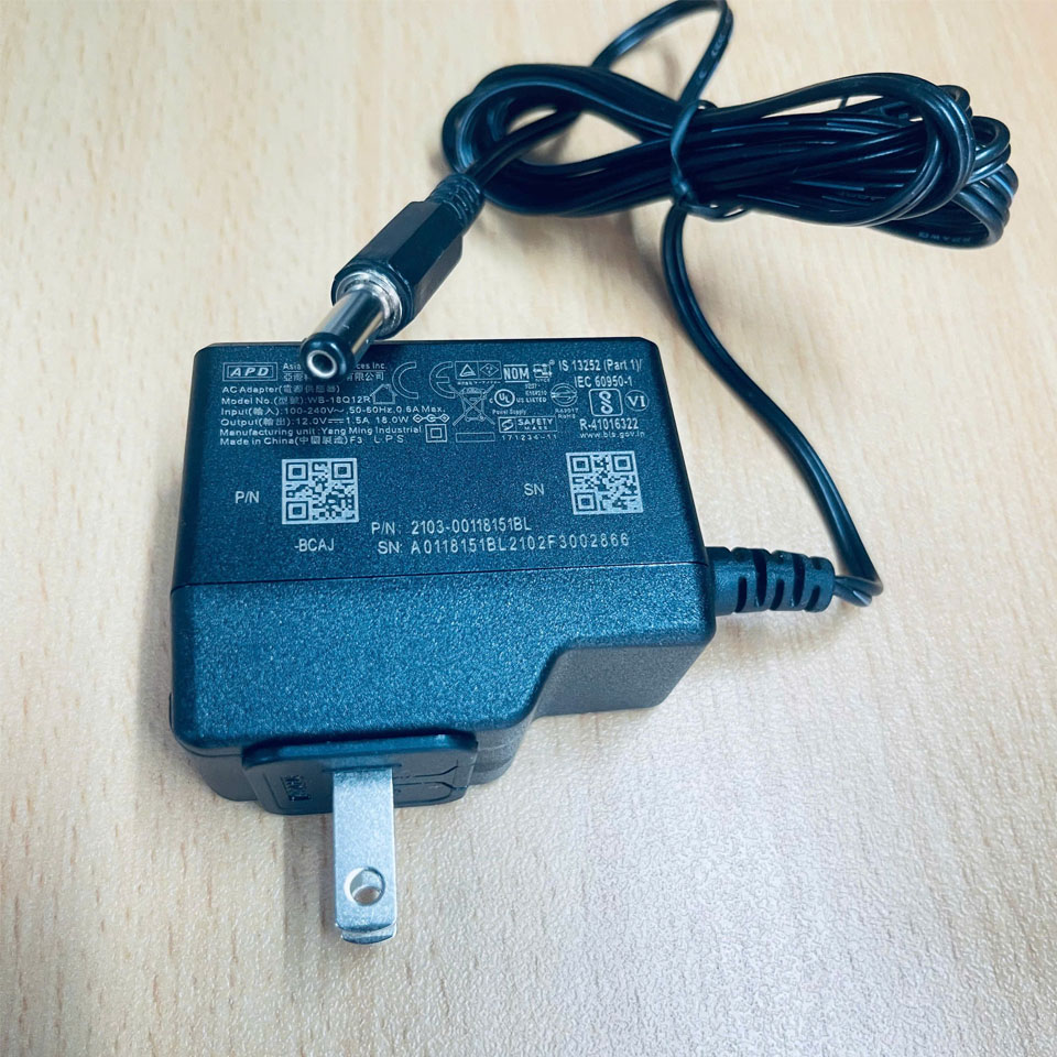Adapter 12V 1.5A APD WB-18Q12R Thay Thế A&D AX-TB-249E GF12E-US1210 + ---C--- - Connector Size 5.5mm x 2.1mm For Cân Điện Tử ANDPrecision Balances BM GH GR HR GX GF FZ FX Series