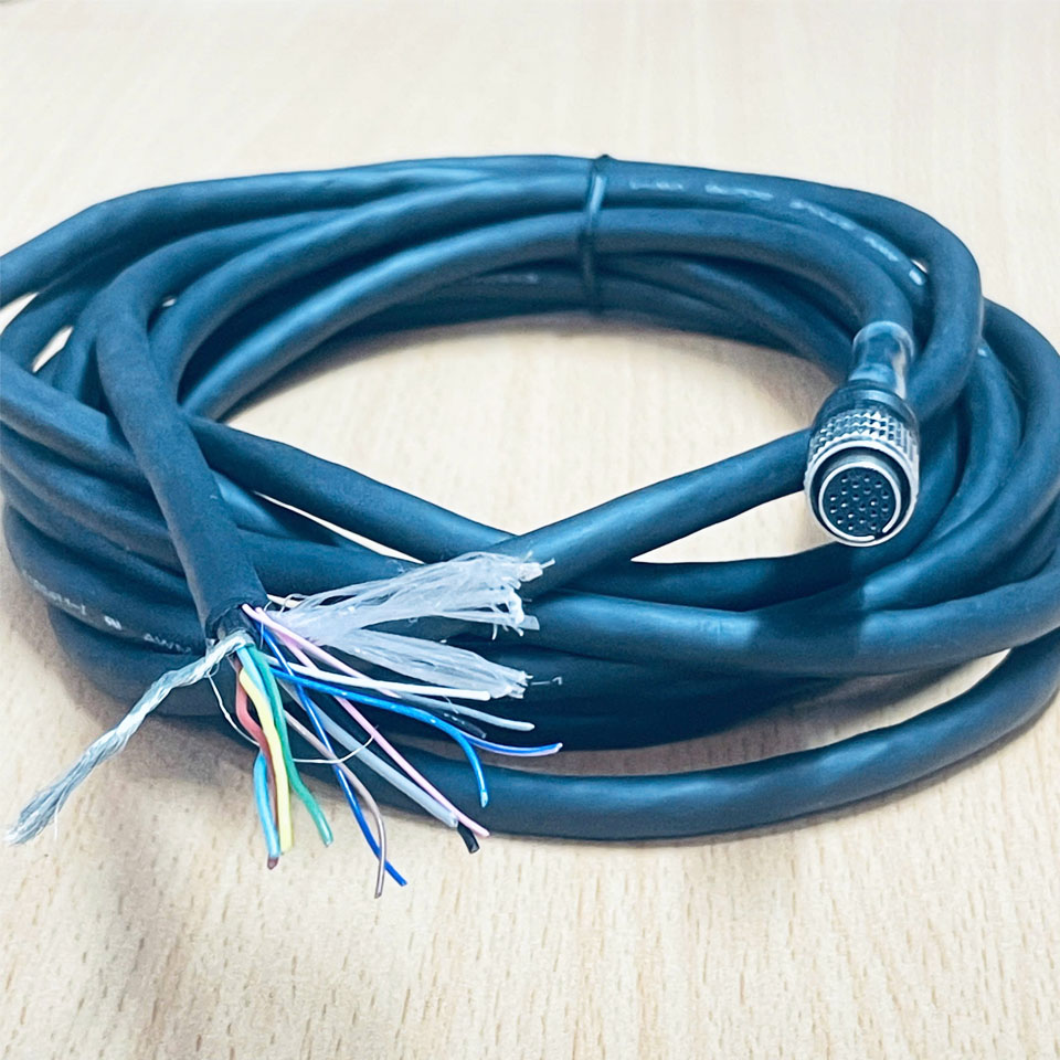 Cáp Hirose HR25-9TP-20S(73) 20 Pin Female to 14 Core Open End Bare Wire Dài 4M For Industrial Camera Cable Power/IO