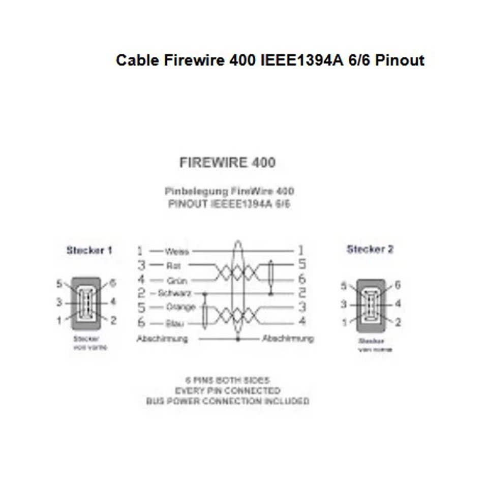 Cáp Tín Hiệu Camera DEK 193408 1394 IEEE 1394 Firewire Cable 1394A 6Pin to 6Pin Dài 5M Signal Cable Data Cable Power ASM