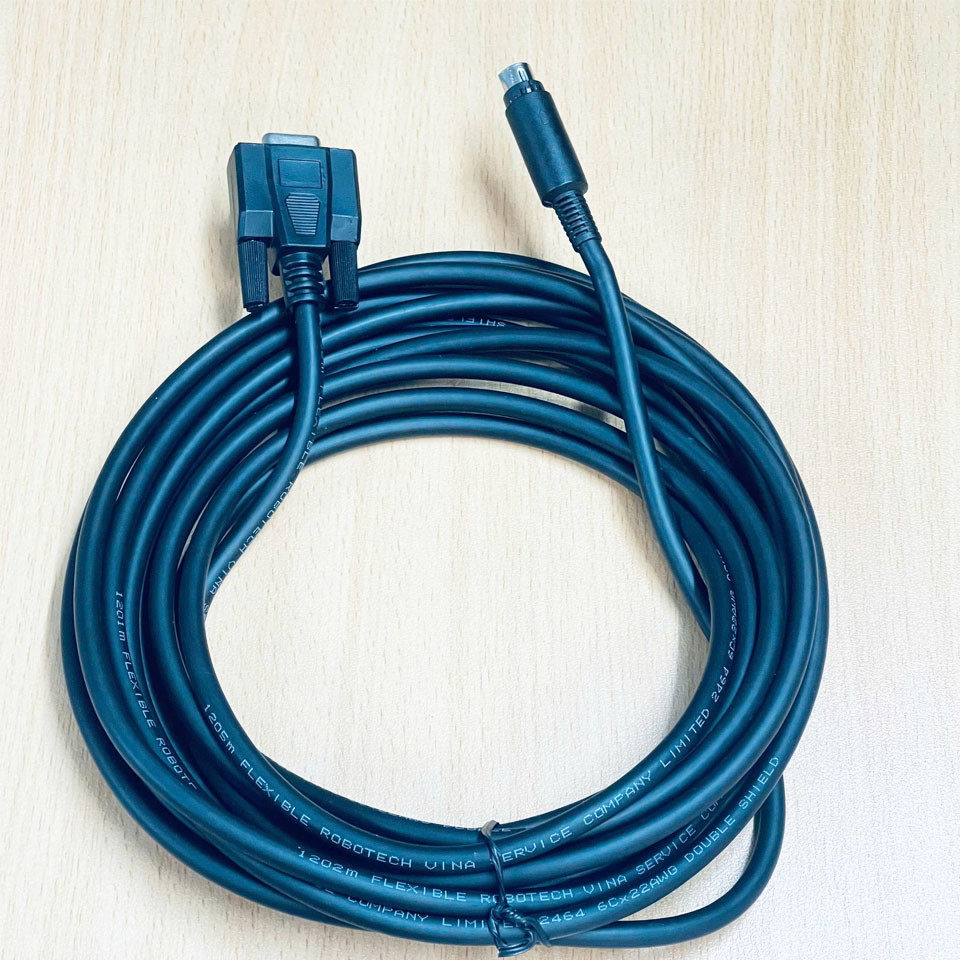 Cáp Điều Khiển Lập Trình QC30R2 Dài 5M Cable MD6M to DB9 Female For PLC Mitsubishi Q Series Connect Computer - HMI Có Chống Nhiễu Shielded