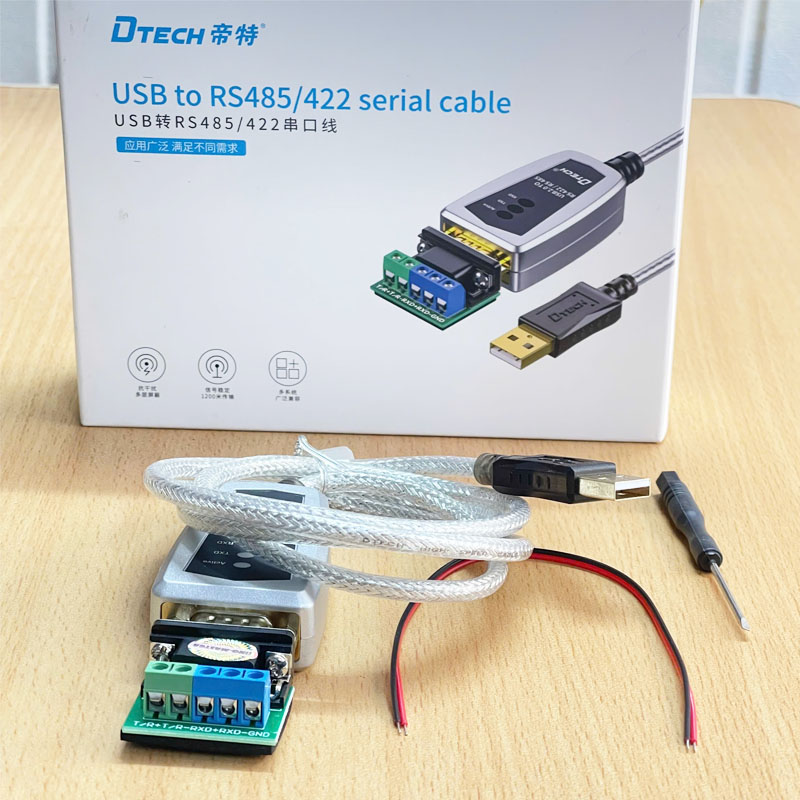Cáp Chuyển Đổi USB To RS485/RS422 Dtech DT-5019 Dài 1.2M Serial Port Converter Chipset ID FTDI.