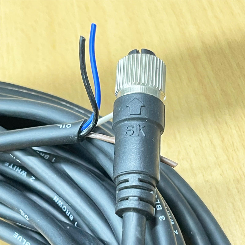 Cáp truyền động cảm biến Sensor M12 A-Code 4 Pin âm to 4 Core Open Dài 15M Cable M12 4 Pin A-Code Female to 4 Core Bare Wire Open End for Sensor