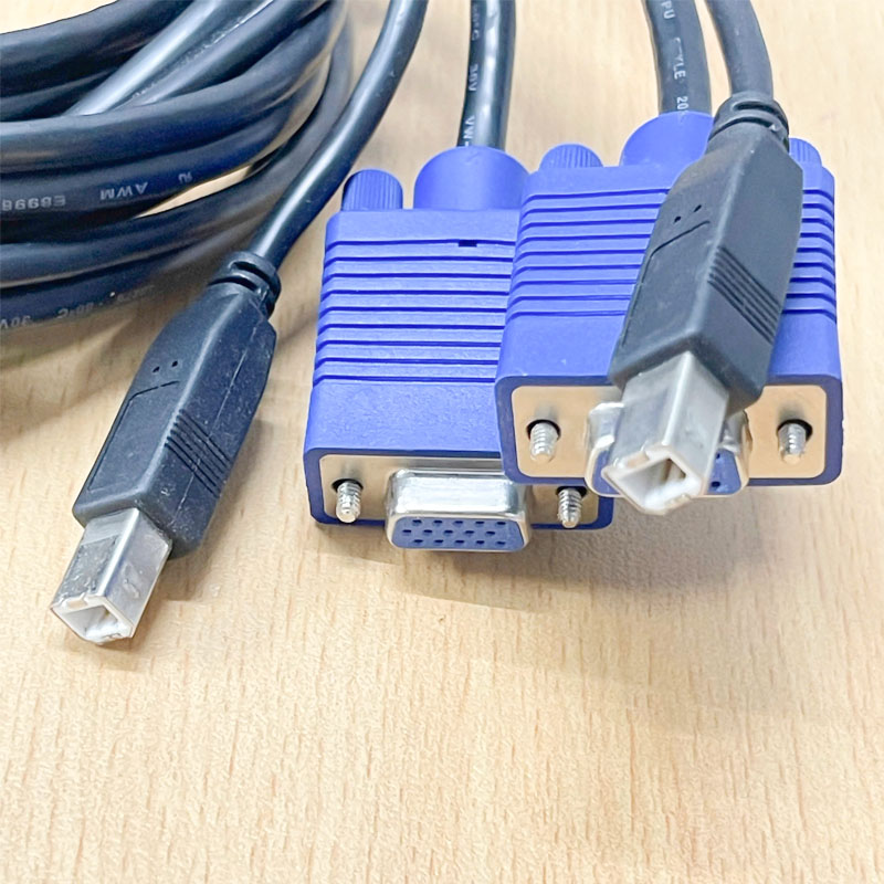 Cáp Điều Khiển KVM Switch USB Type B VGA Male To USB Type A VGA Female KVM Cable Dài 1.8M For KVM Switch DIGITUS DC-11201-1