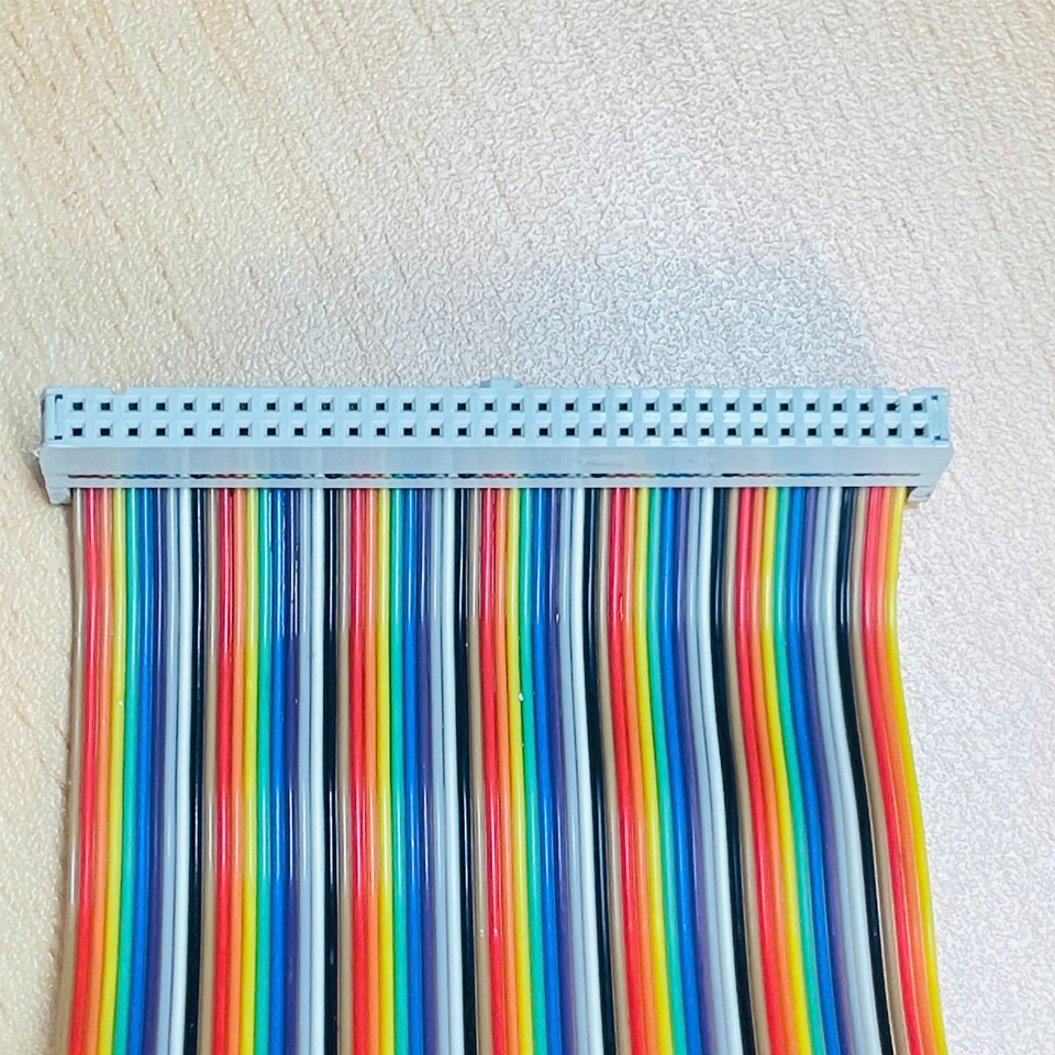 Cáp Bẹ Nhiều Màu Cầu Vồng IDC 64 Pin 2.54mm Pitch 2x32P 64 Wire Female to Female Flat Ribbon Data Rainbow Color Cable Connector Type A Dài 0.5M