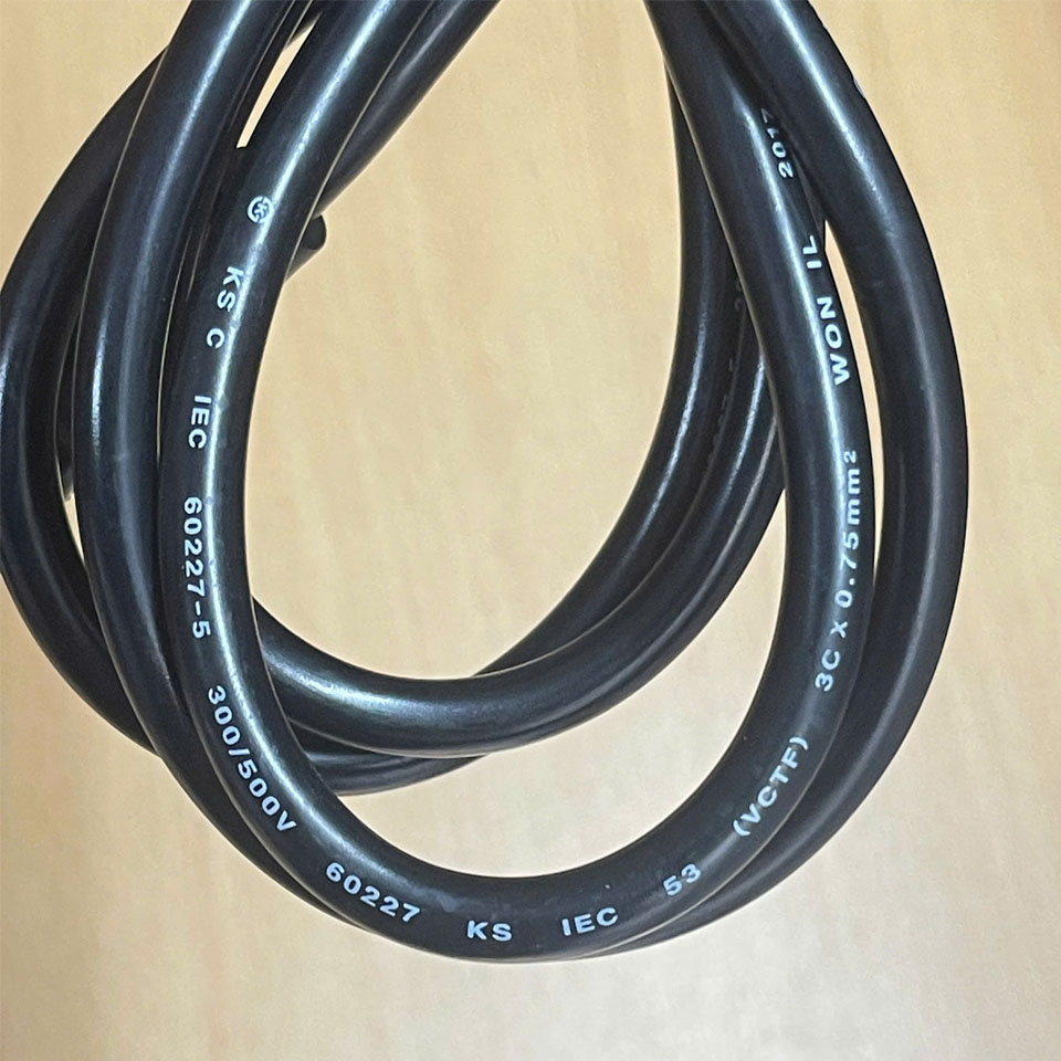 Dây Nguồn BO SUNG BSP-04 European Schuko Power Cord CEE 7/7 to C13 10A 250V 18AWG 3Cx0.75mm² VCTF WON IL OD 7.0mm Korea AC Power Cord Dài 2M