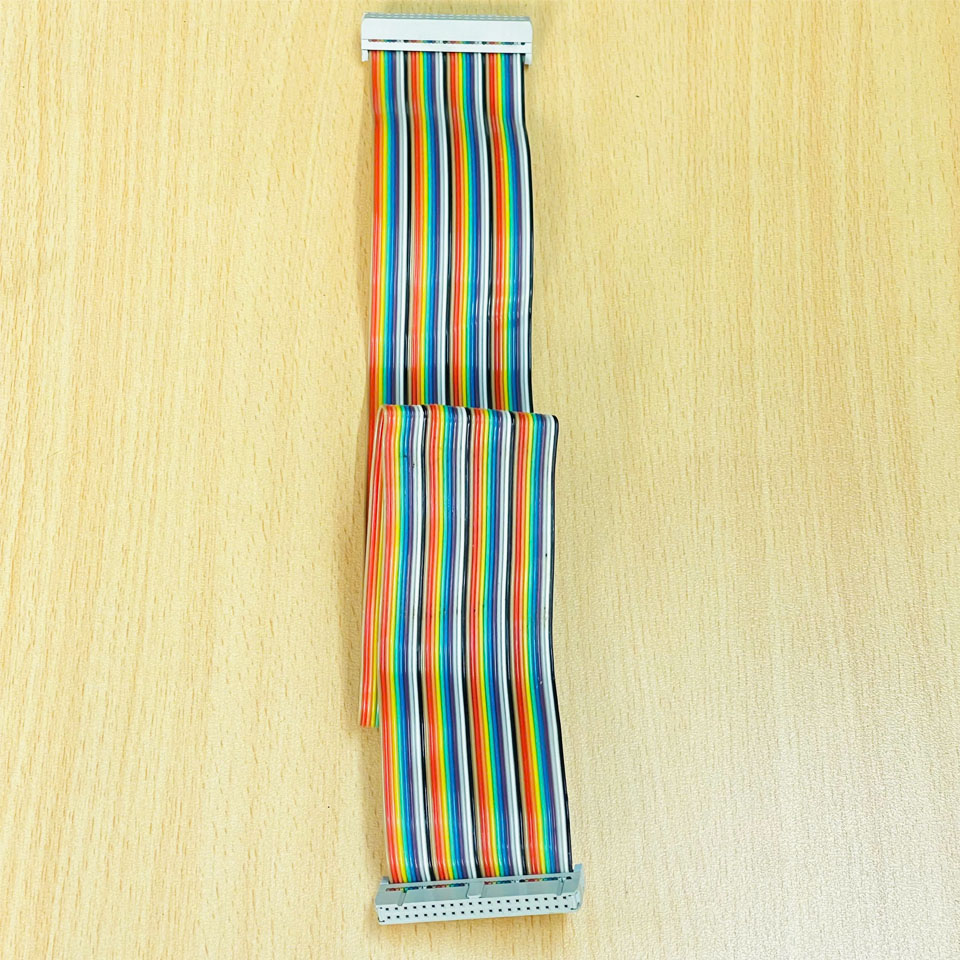 Cáp Bẹ Nhiều Màu IDC 40 Pin 2.54mm Pitch Flat Ribbon Data Rainbow Color Cable Connector Type A Dài 0.7M