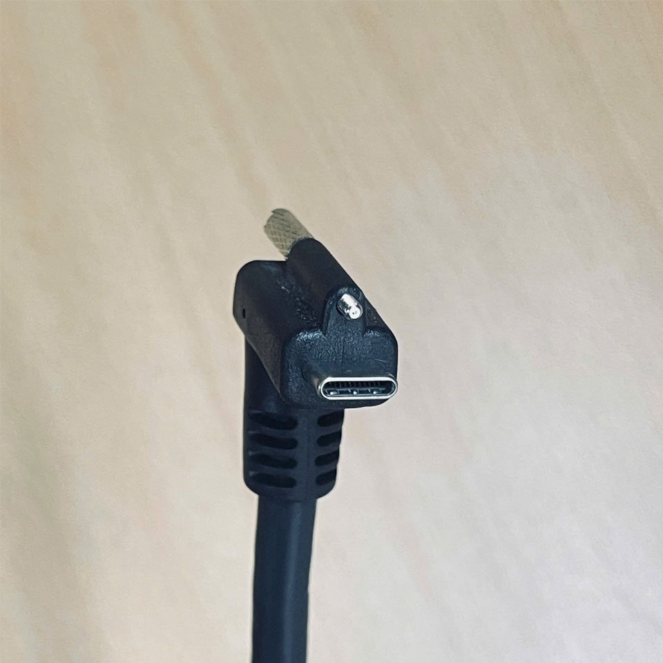 Cáp USB 3.0 Type-A sang USB Type-C góc vuông có chốt khóa kim loại Cable Right Angle USB-C to USB-A Dài 3M For USB3 Vision Industrial Cameras Industrial barcode scanners Medical equipment