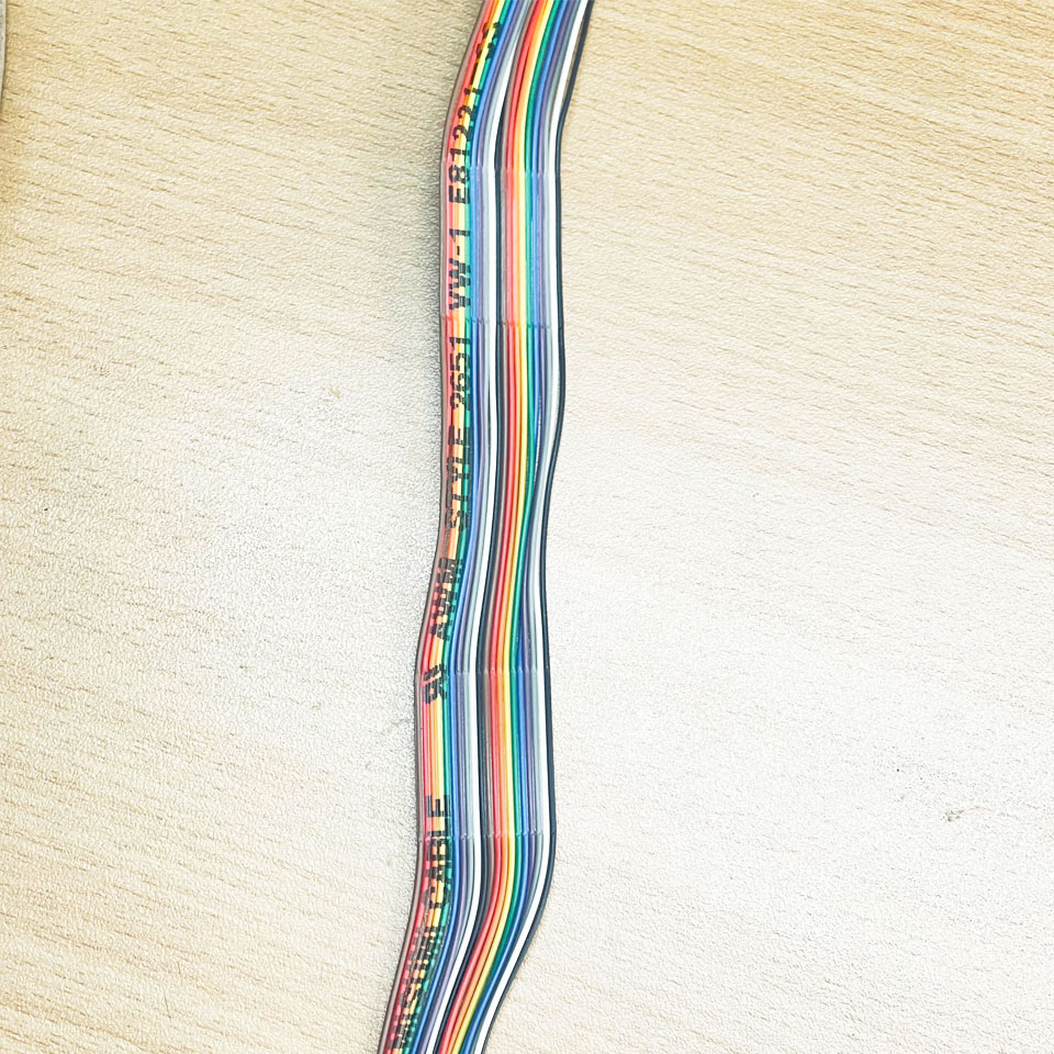 Cáp Bẹ Nhiều Màu IDC 20 Pin Flat Rainbow Ribbon Cable 20 Wire MISUMI Cable AWM STYLE 2651 VW-1 E81221 Dài 1M Pitch 2.54mm For Terminal Block Module Hirose PLC CNC CMC