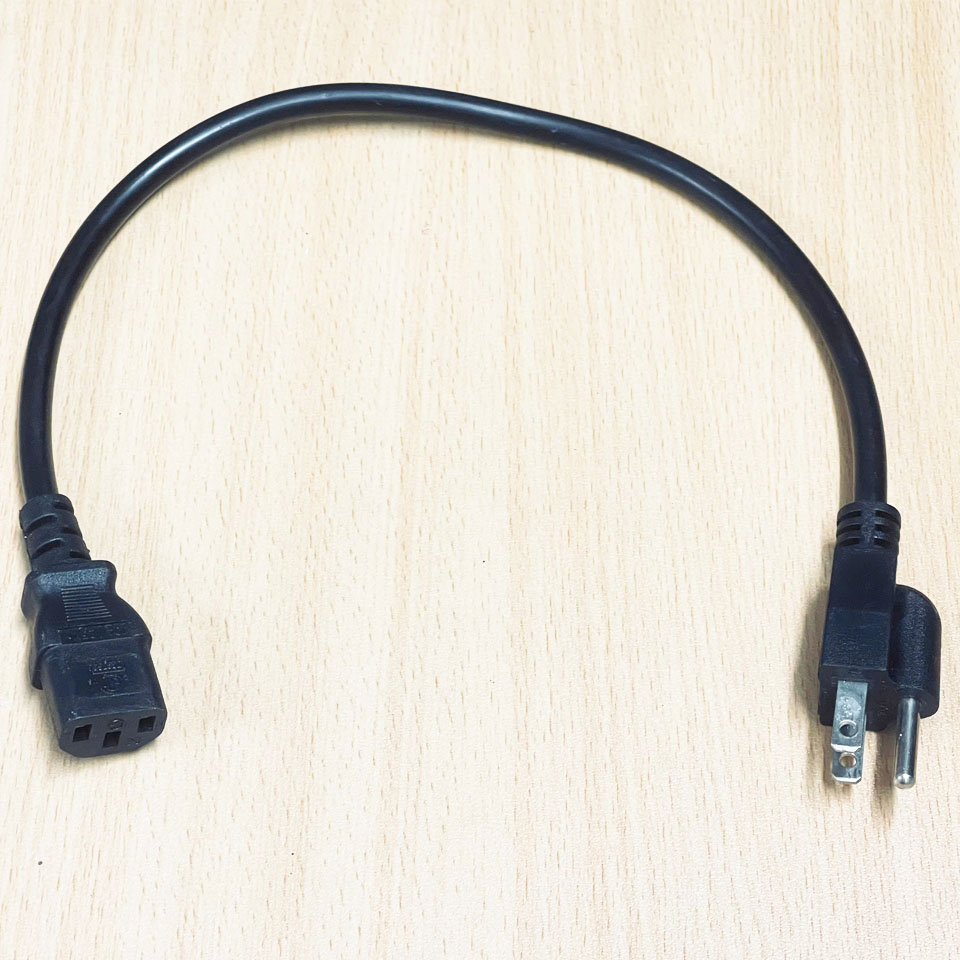 Dây Nguồn NEMA 5-15P to C13 QIAOPU QP03 Intertek 3179370 AC Power Cord 10A 250V/125V 3x0.824mm²(18AWG)X2C Dài 0.5M Sử Dụng Cho Bàn Kiểm Soát Nguồn Điện Trong Khu Công Nghiệp