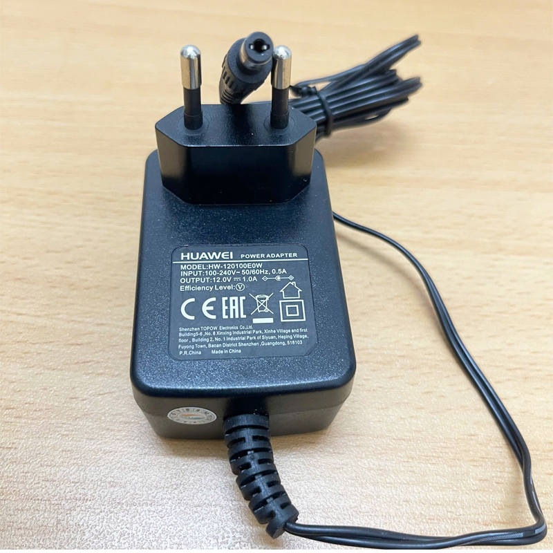 Chuyển nguồn Adapter HUAWEI 12V - 1A 12W HW-120100E0W Chân cắm DC Size 5.5mm x 2.1mm