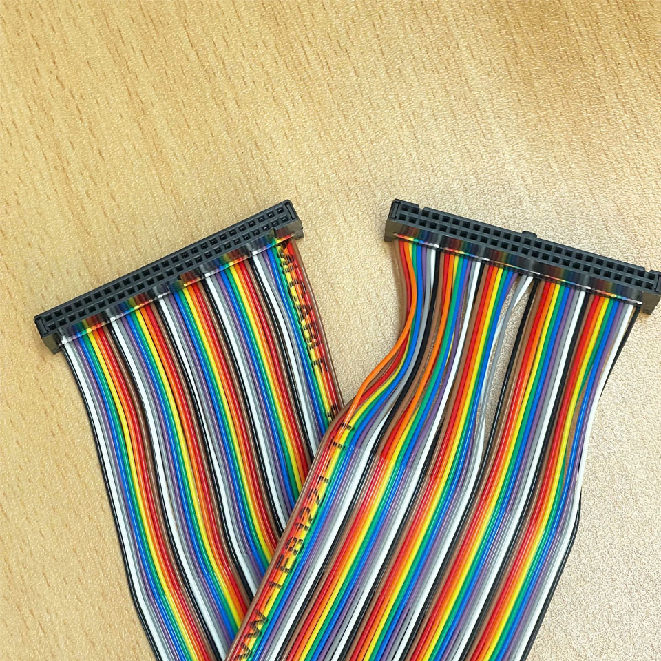 Cáp Bẹ Nhiều Màu IDC 50 Pin Female to Female 2.54mm Pitch Wire Flat Rainbow Ribbon Cable Pitch 1.27mm Dài 0.5M For PCB HMI Panel CMC CNC PLC SCSI Drive Extension Cable Connector Type A