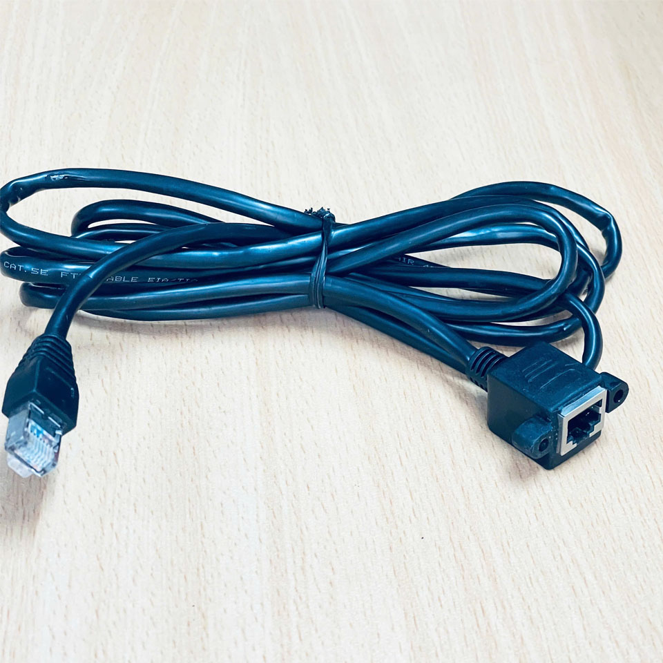 Cáp Nối Dài Mạng CAT.5E FTP LAN RJ45 Male to Female Screw LockRJ45 Female-to-Male Extension Cable  Length 2M For PC Laptop Server Router Switch