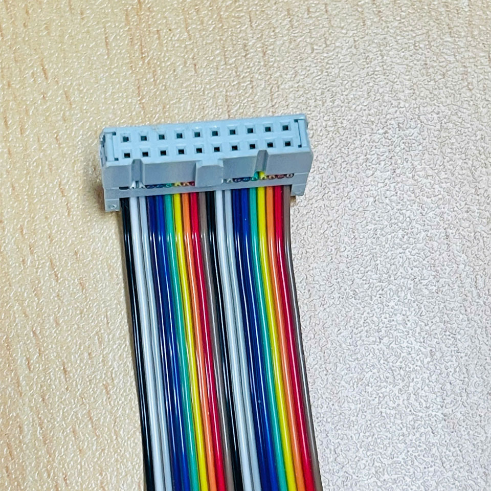 Cáp Bẹ Nhiều Màu 20 Pin IDC Connector Round Female to Female 20 Pin FC 2*10 Pitch 2.54mm Dài 0.2M For I/O Module Signal PLC Cable