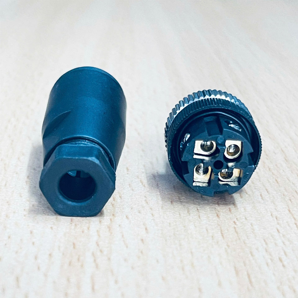 Đầu Nối M12 4 Pin A-Code Male Cicular Connector For Industrial Sensor Cable M12