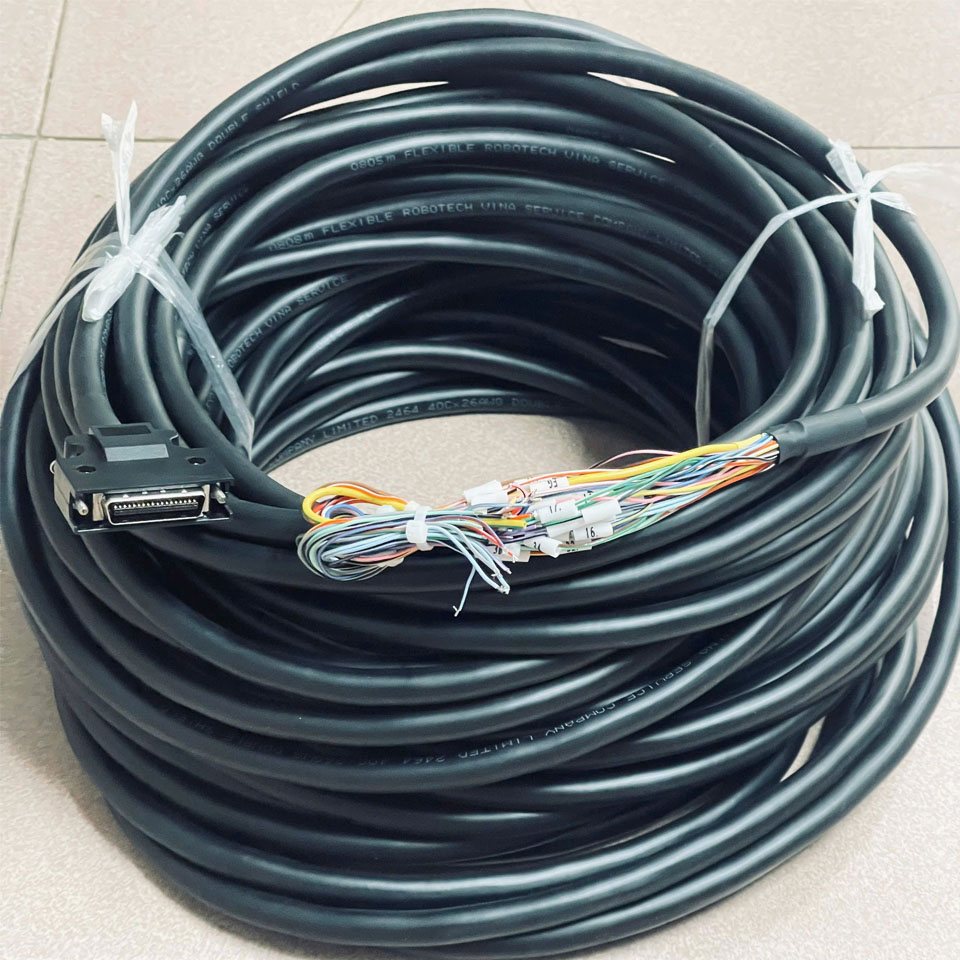 Cáp SCSI MDR 36 Pin Male to 36 Core Open Cut End Module Dài 30M 100ft For Terminal Board and Servo Drive I/O Cable