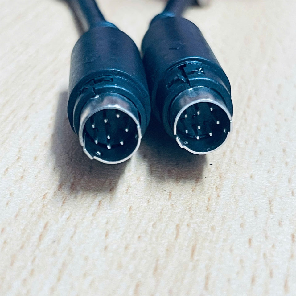 Cáp Lập Trình FX-20P-CADP Cable Mini Din 8Pin to Mini Din 8Pin Straight Through For Mitsubishi PLC FX0/FX2n/FX1n Black Dài 1.8M
