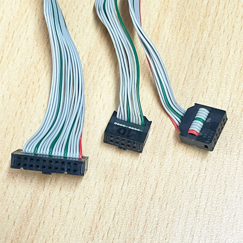 Cáp Bẹ Nhiều Màu Kết Nối Module Mitsubishi MELSEC-F Series FX3UC-64MT/D Flat Ribbon Cable IDC 20 Pin 2.54mm to Y Splitter 2 IDC Flat Ribbon 10 Pin Length 0.7M